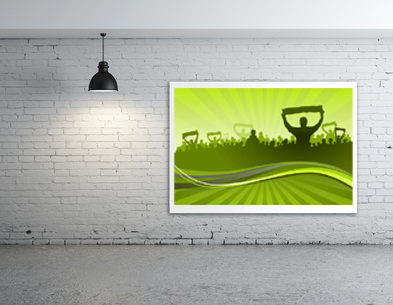 Gerahmtes Poster an einer Wand